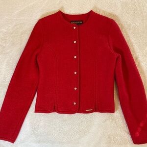 Geiger Red Austrian Wool Blazer Boiled Austrian Wool